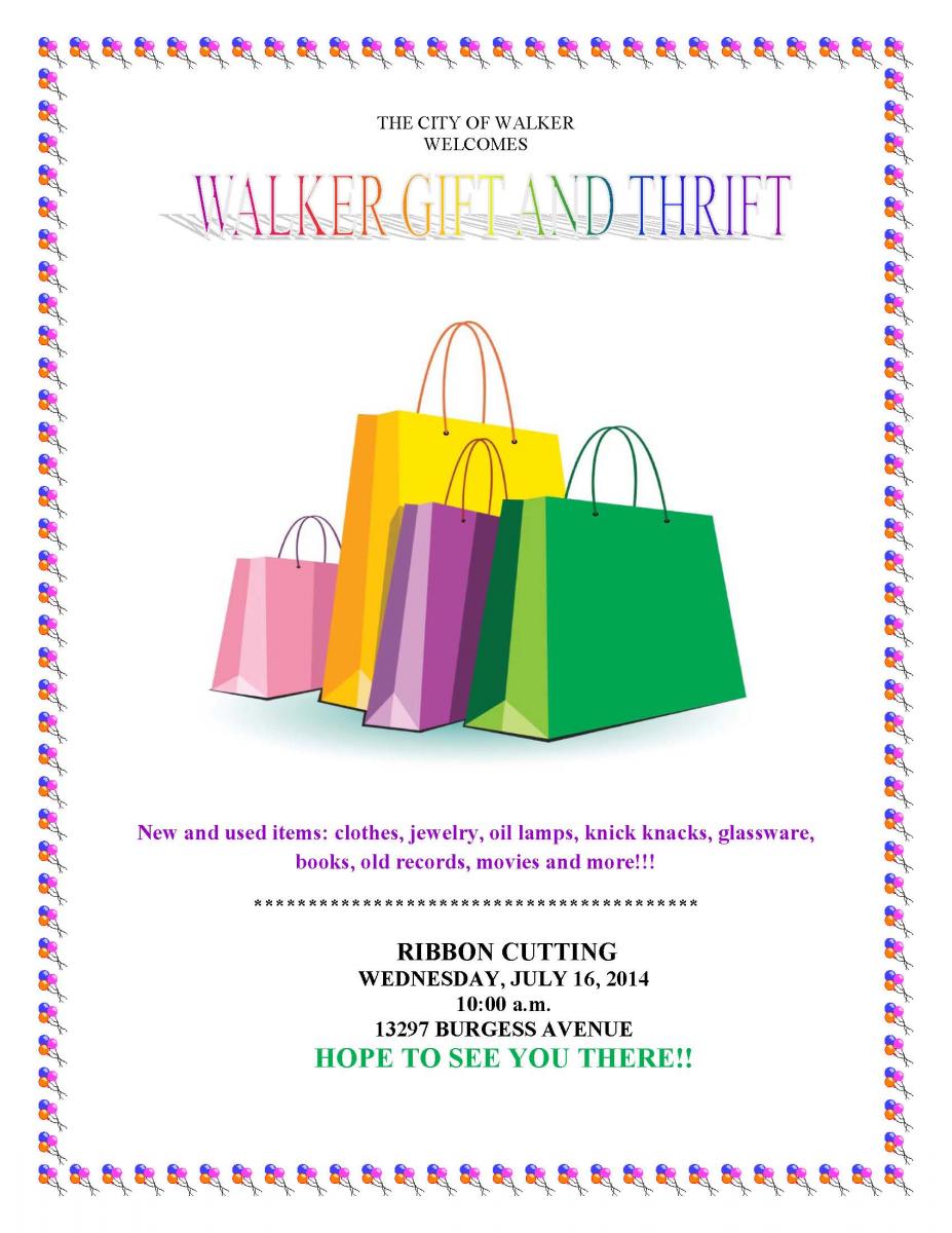 Walker Gift and Thrift ribbon cutting